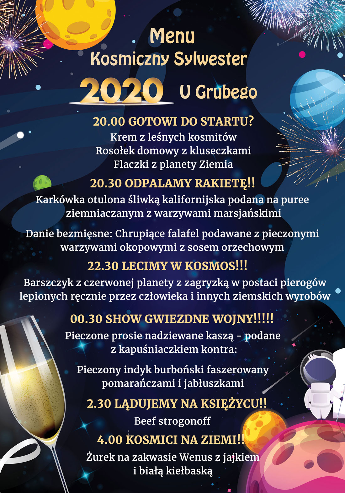 menu - sylwester 2019 w Radomiu